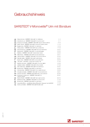 GB 507 SARSTEDT V-Monovette® Urine avec acide borique