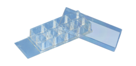 x-well cell culture chamber, 8 wells, on PCA slide, removable frame